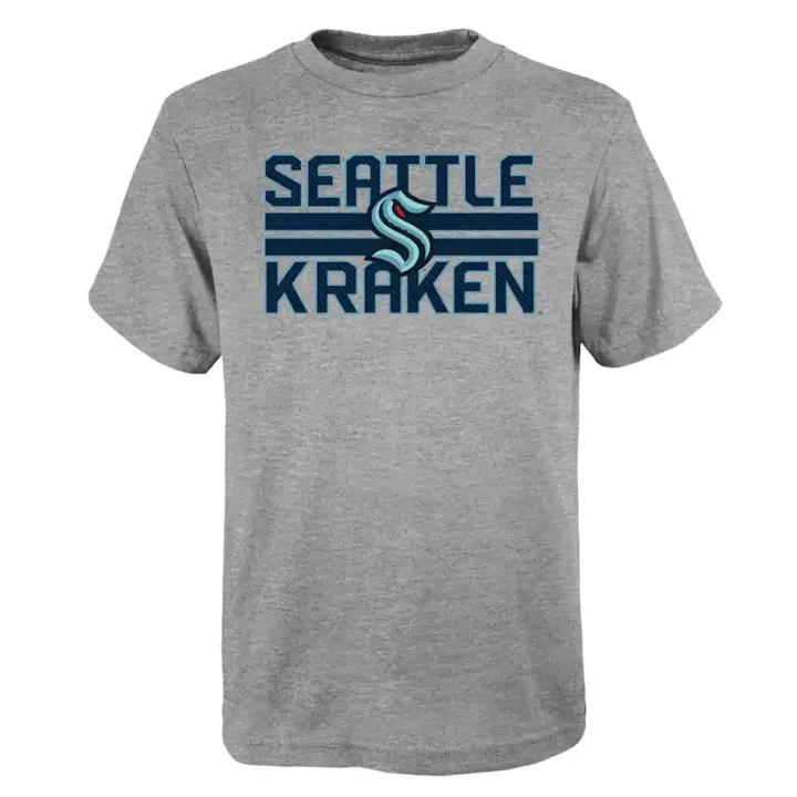 T-shirt Seattle Kraken LNH pour jeunes – nouveau modèle standard – gris