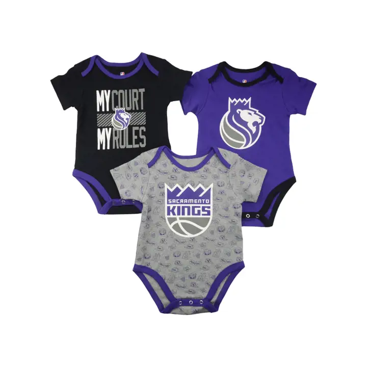 Ensemble de 3 articles pour nouveau-né NBA Sacramento Kings Trifecta 20 pur