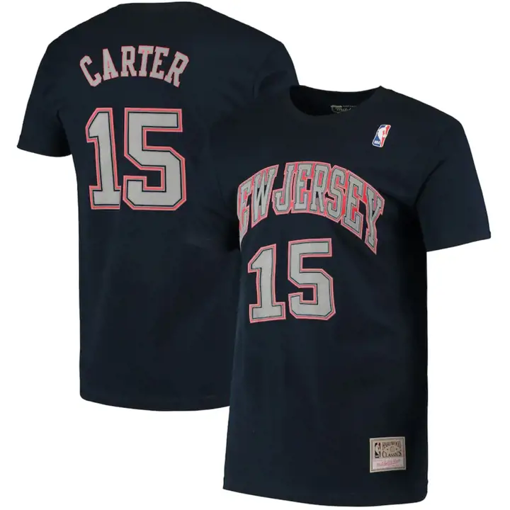 T-shirt NETS HD Print Player Vince Carter BLEU MARINE