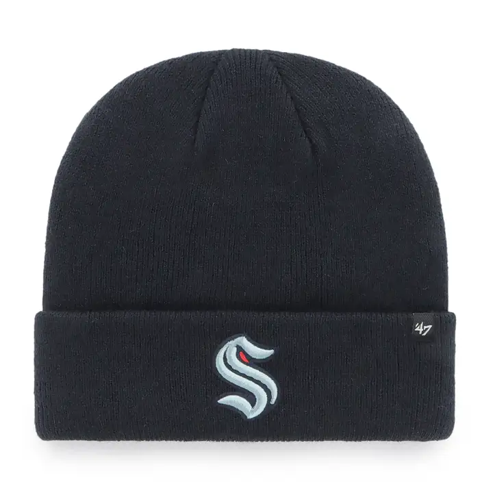 Seattle Kraken LNH Bonnet en maille revers « 47 » MARINE