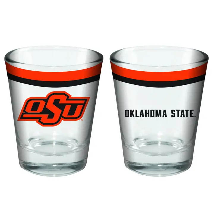 Verre à shot à double bande Oklahoma State Cowboys de 2 oz