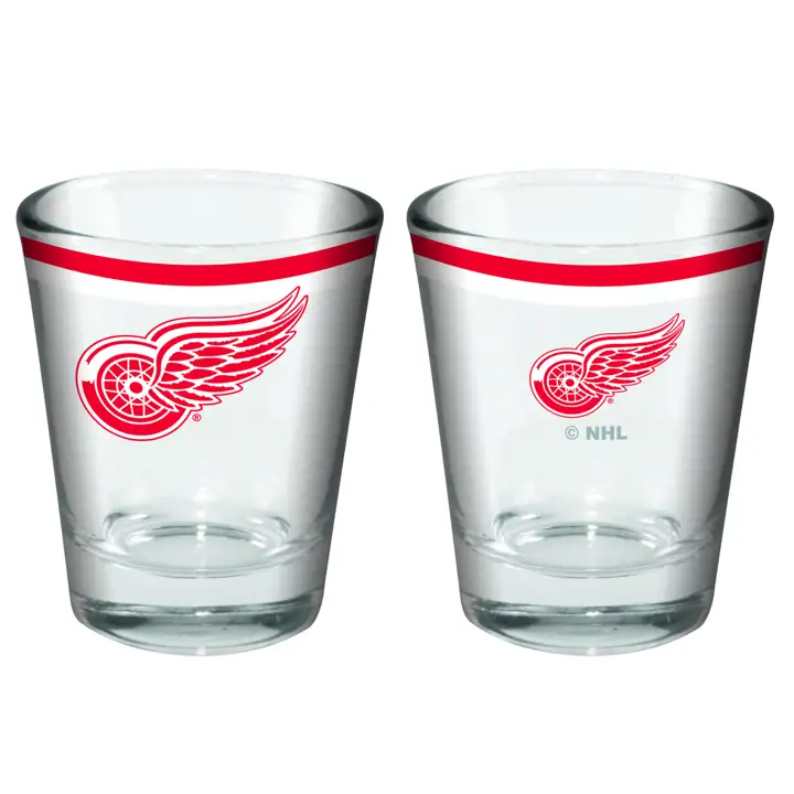 Verre à shot Detroit Redwings de 2 oz à double bande ast