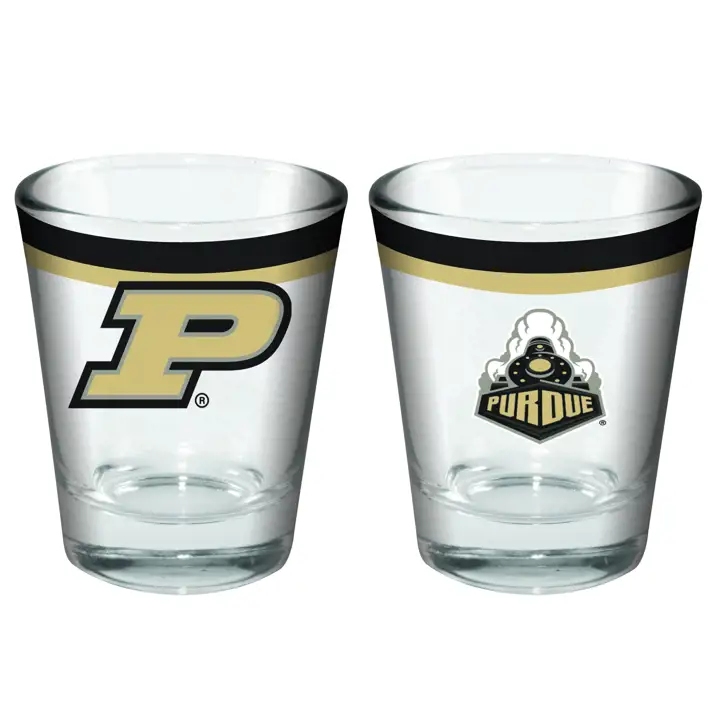 Verre à shot à double bande de 2 oz Purdue Boilermakers