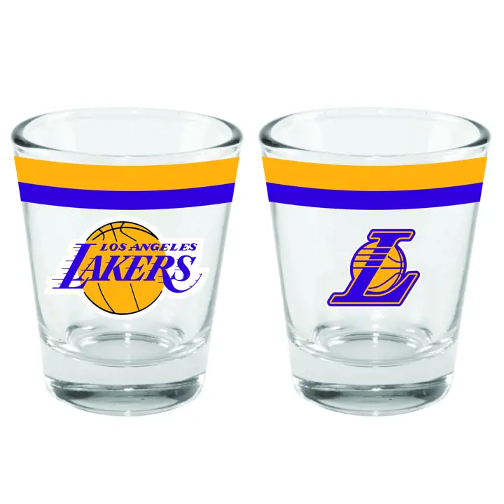Verre à shot à double bande Los Angeles Lakers de 2 oz