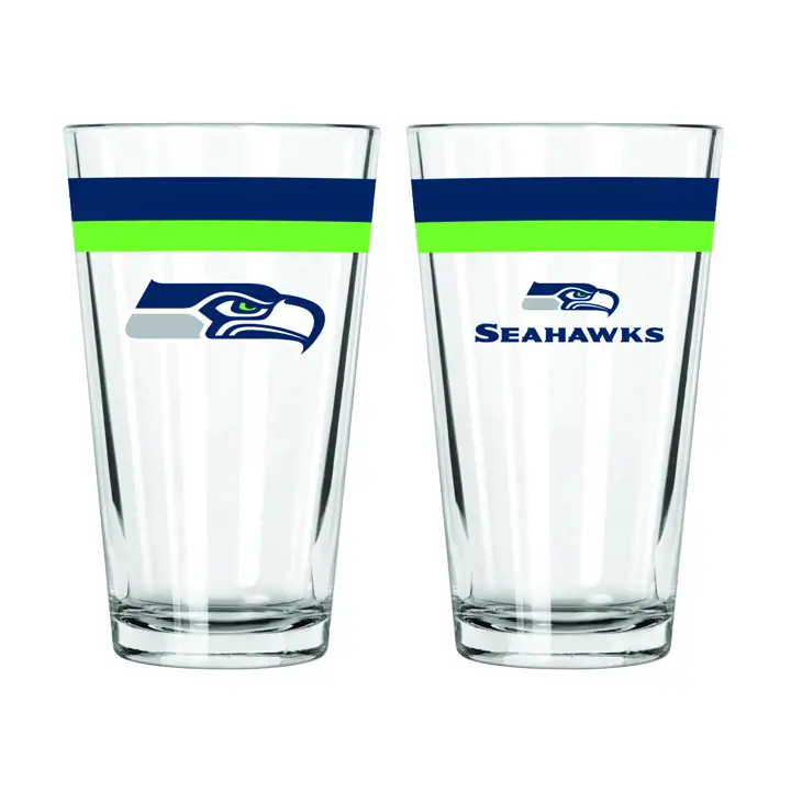 Verre à pinte Double Bande de 16oz Seattle Seahawks