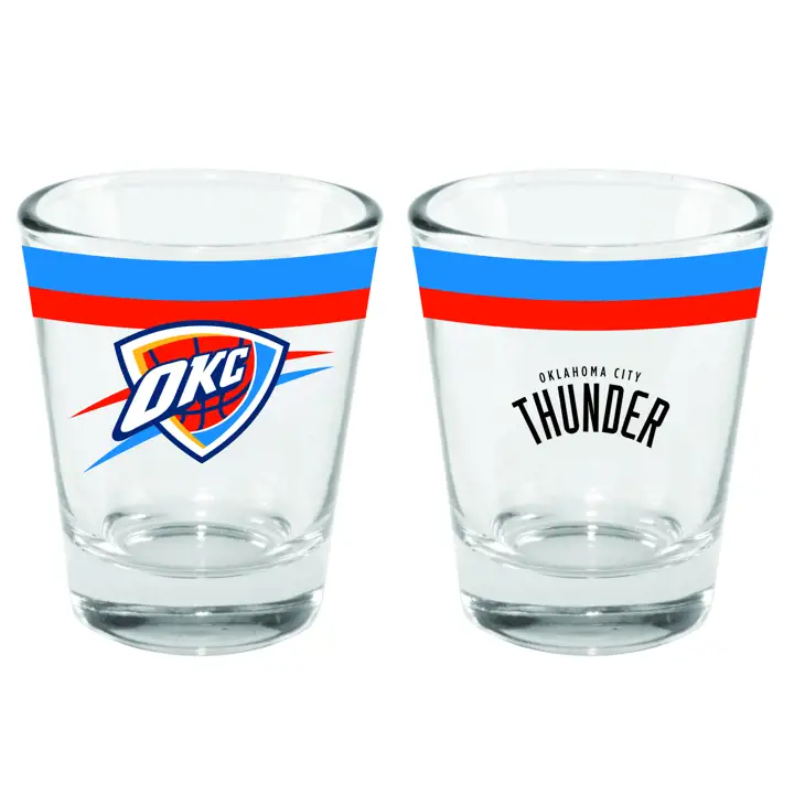 Verre à shot à double bande Oklahoma City Thunder 2oz ast