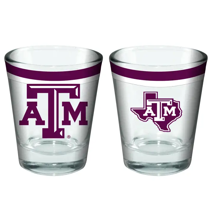 Verre à shot à double bande Texas A&M Aggies 2 oz