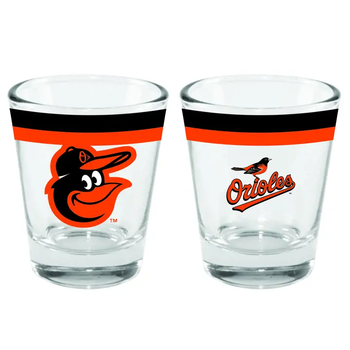 Verre à shot à double bande de 2 oz des Orioles de Baltimore