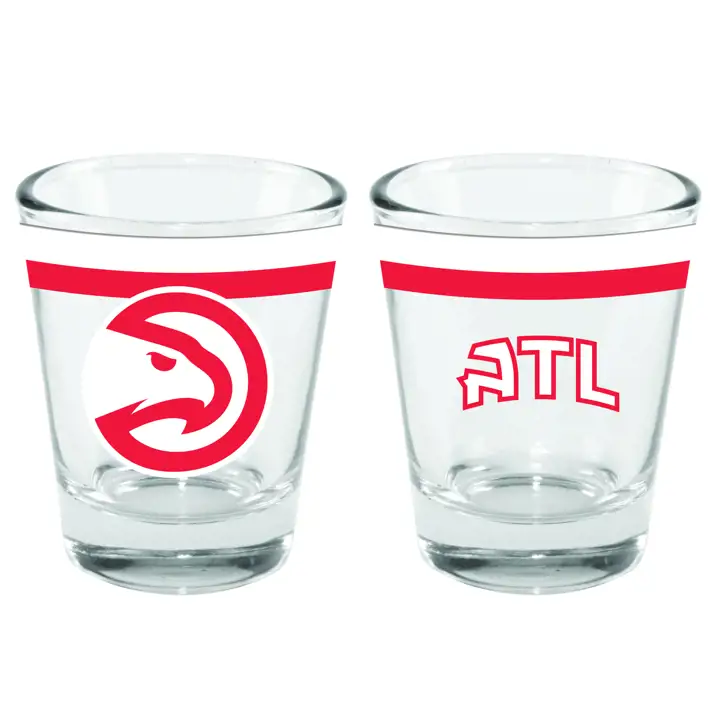 Atlanta Hawks 2oz Double Banded Shot Glass ast
