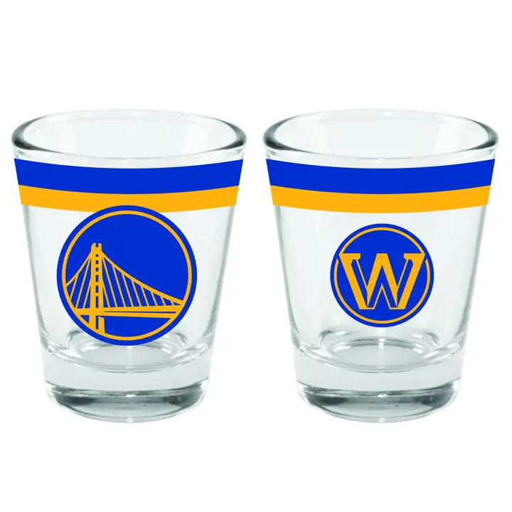 Verre à shot Golden State Warriors double bande de 2 oz