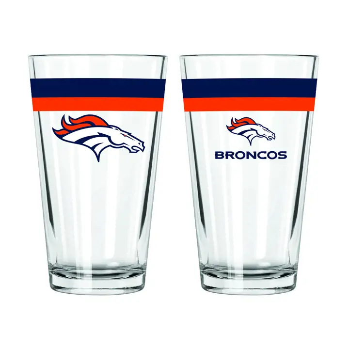 Verre à pinte à double bande Denver Broncos de 47 cl