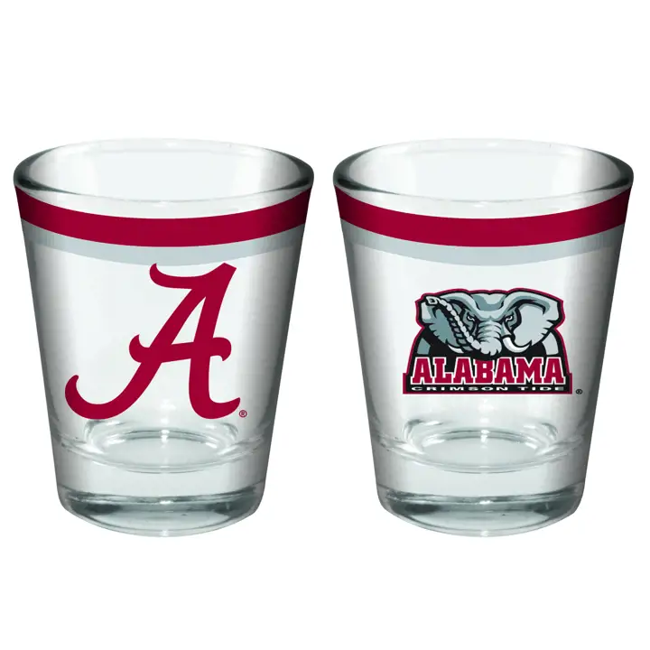 Verre à shot à double bande 2oz Alabama Crimson Tide
