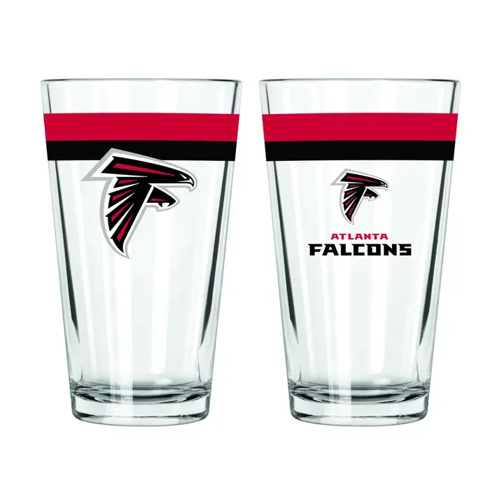 Verre à pinte à double bande de 16 oz des Falcons d'Atlanta