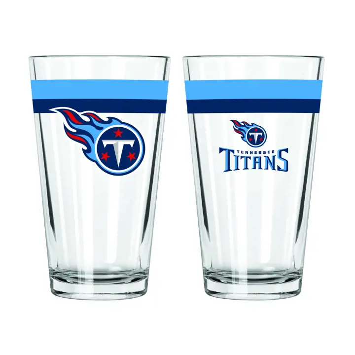 Verre à pinte à double bande de 16oz des Tennessee Titans
