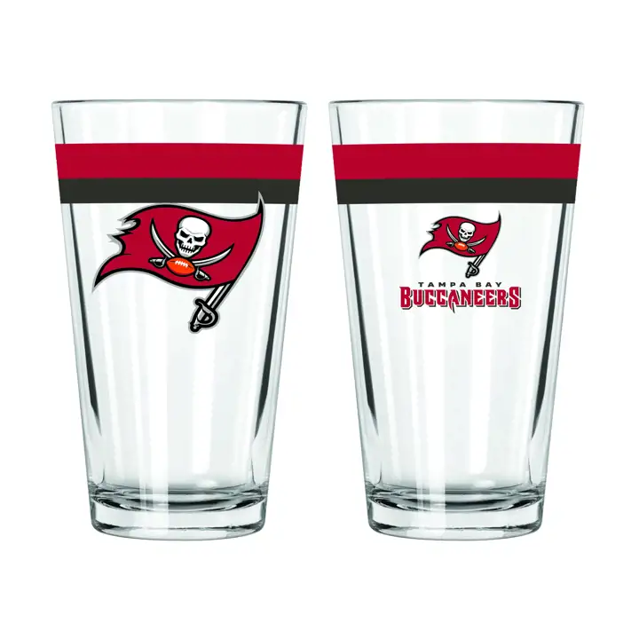 Verre de pinte à double bande Tampa Bay Buccaneers 16oz