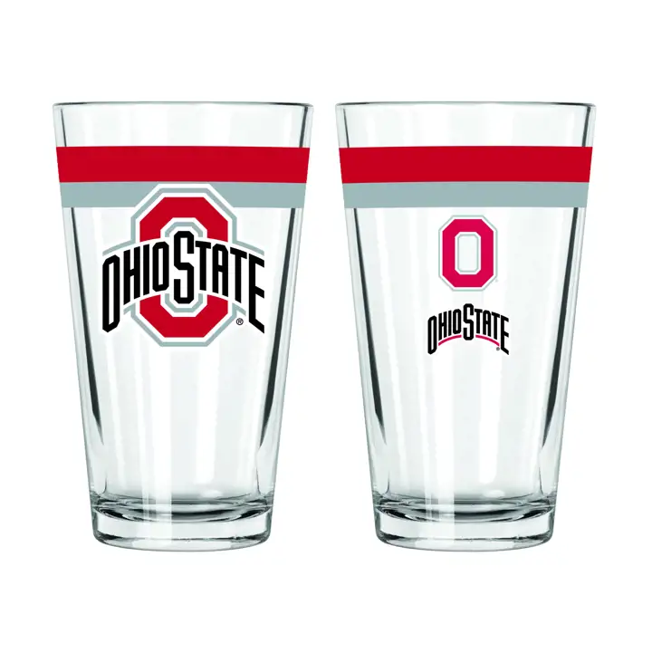 Verre à pinte à double bande de 16oz Ohio State Buckeyes