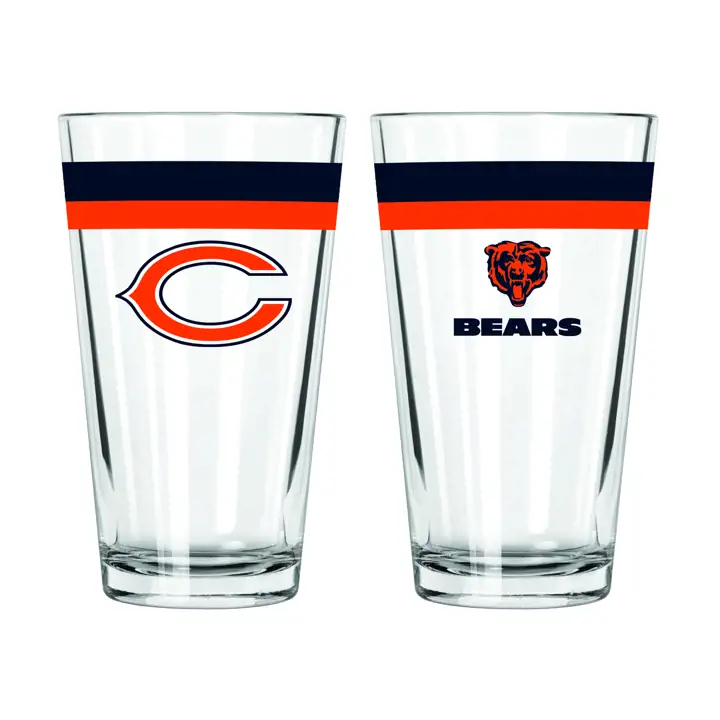 Verre à pinte à double bande de 47 cl Chicago Bears