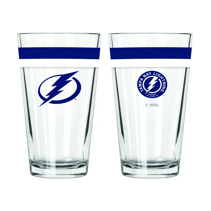 Verre à pinte à double bande de 16 oz des Tampa Bay Lightning