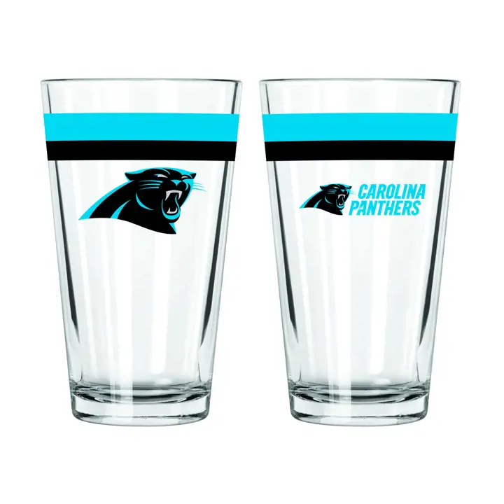 Verre pinte double bande Carolina Panthers 16 oz