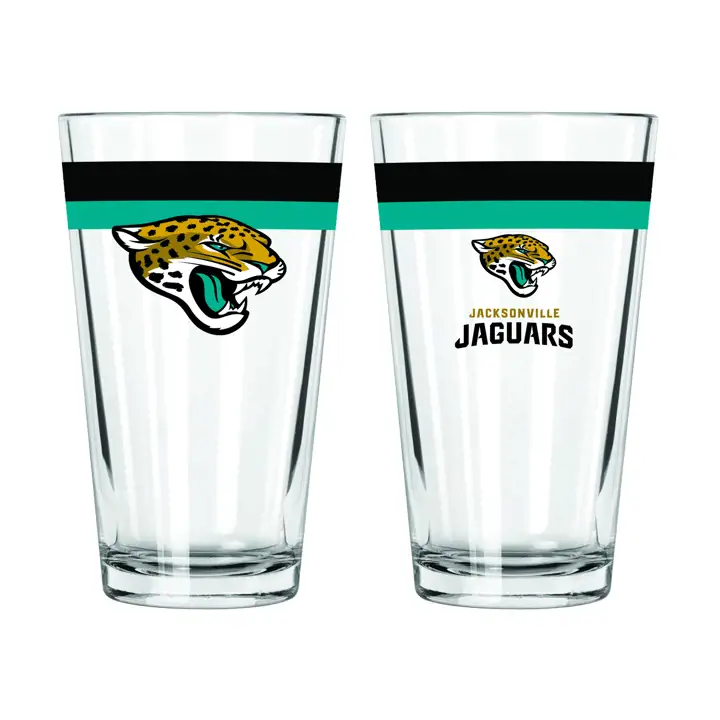 Verre à pinte Jacksonville Jaguars 473 ml à double bande ast