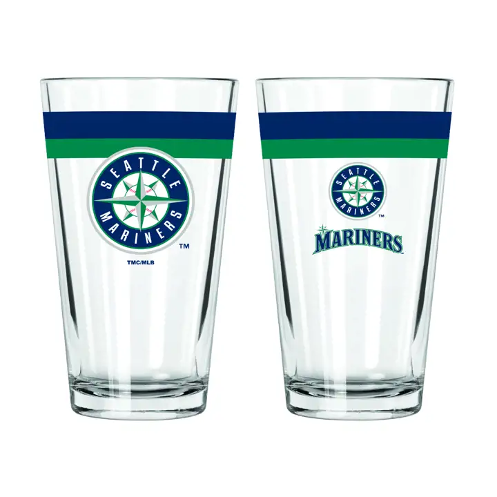 Verre de pinte Seattle Mariners 16 oz à double bande ast