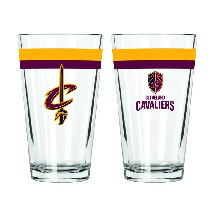 Verre à pinte à double bande Cleveland Cavaliers de 473 ml