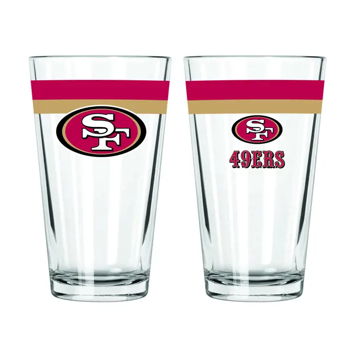 Verre à pinte à double bande de 473 ml San Francisco 49ers