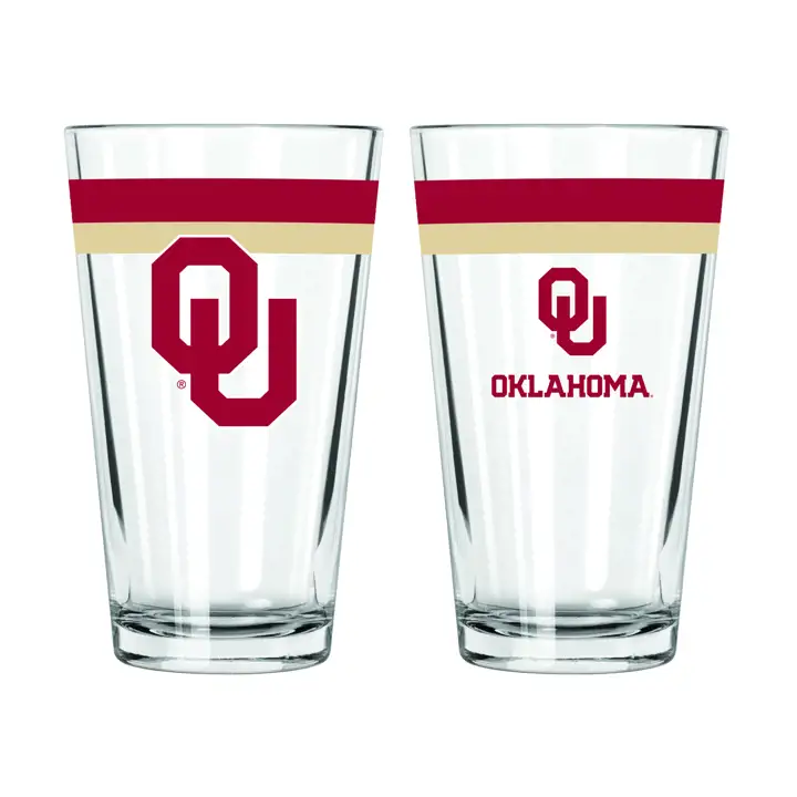 Verre à pinte à double bande de 47 cl Oklahoma Sooners