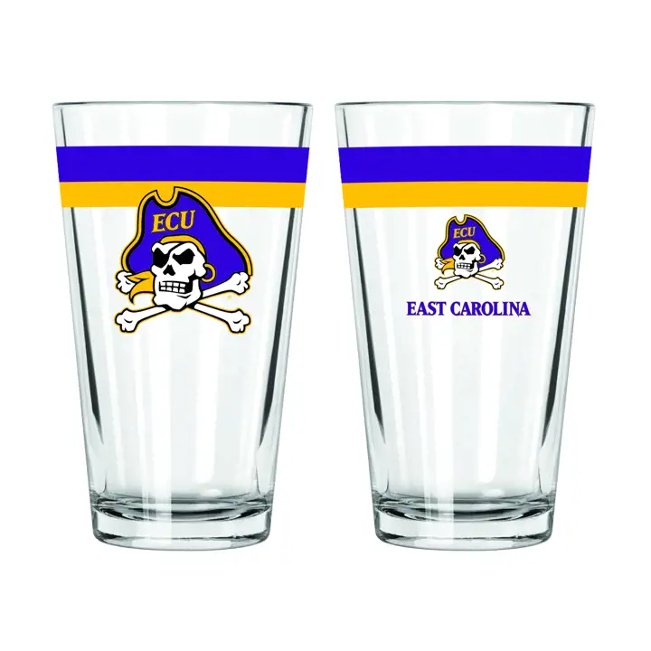 Verre à pinte de 47 cl à double bande East Carolina Pirates