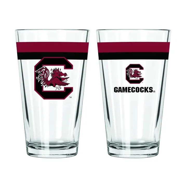 Verre à pinte à double bande de 47 cl des South Carolina Gamecocks