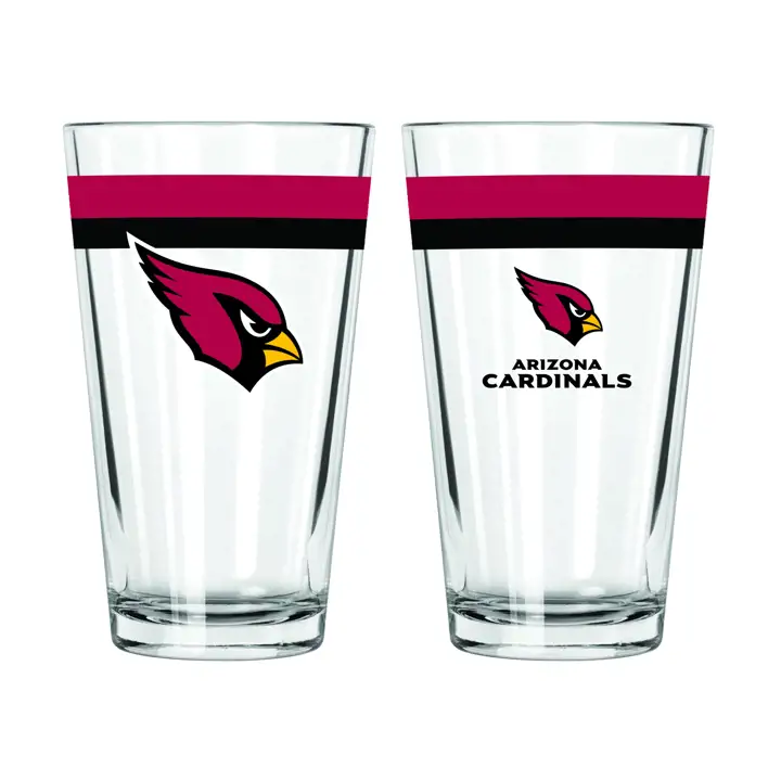 Verre Pinte 16oz double bande Arizona Cardinals