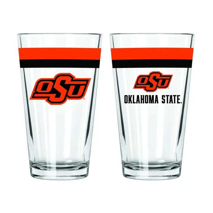 Verre pinte double bande Oklahoma State Cowboys 16 oz