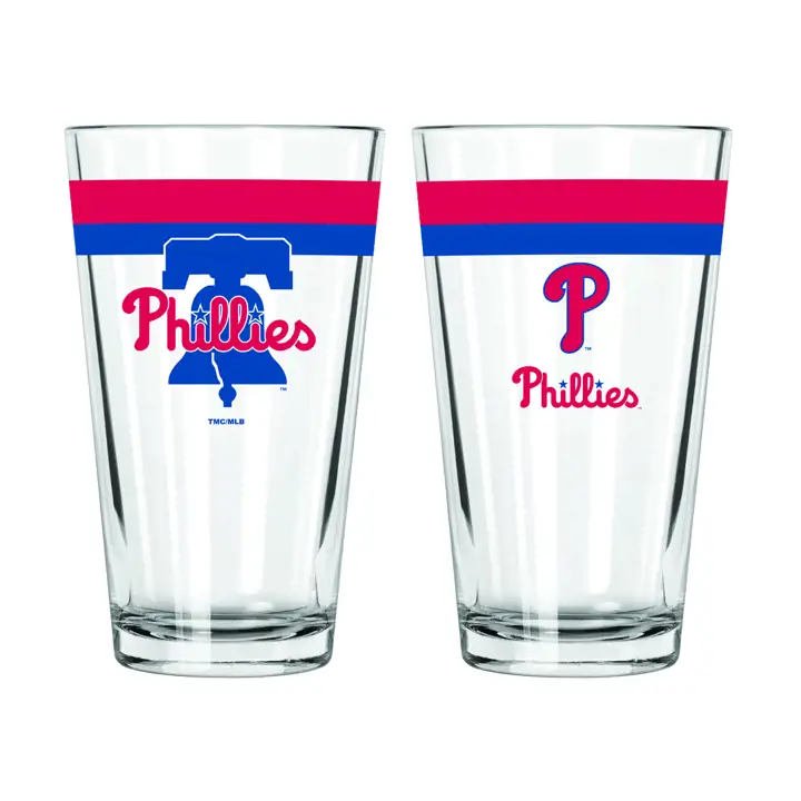 Verre à pinte Philadelphia Phillies 16 oz à double bande ast