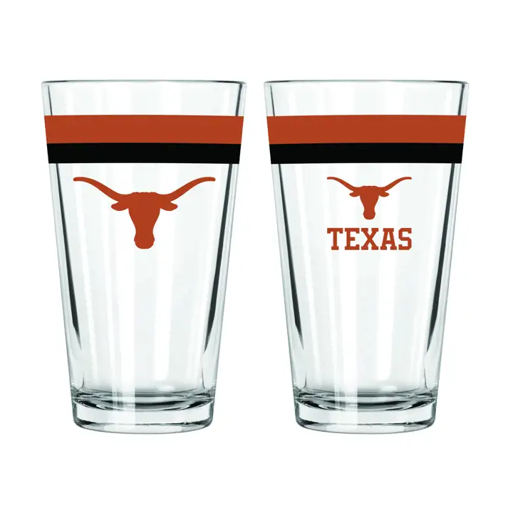 Verre à pinte Texas Longhorns 16 oz à double bande ast