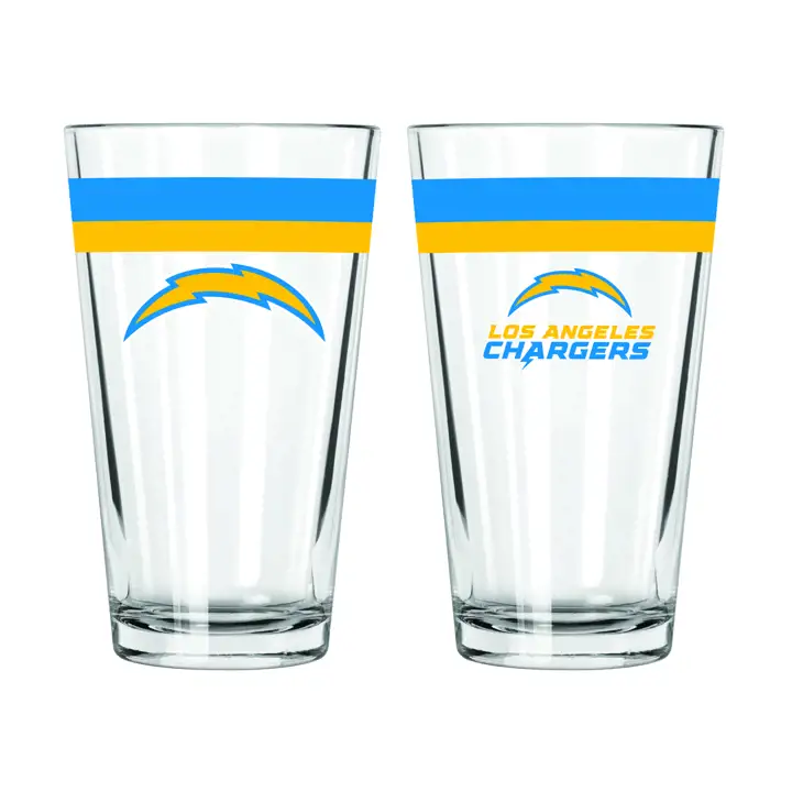 Verre à pinte de 16 oz à double bande Los Angeles Chargers