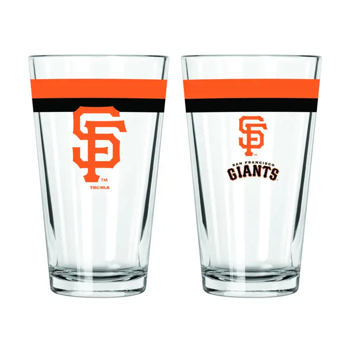 Verre à pinte à double bande de 16 oz des Giants de San Francisco