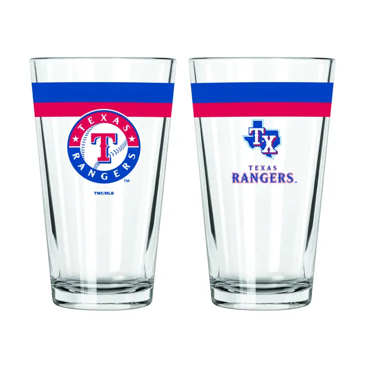 Verre à pinte Texas Rangers de 16 oz à double bande ast