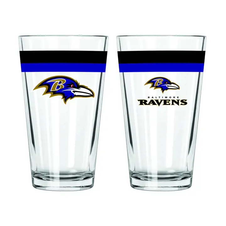 Verre à pinte Baltimore Ravens 16oz à double bande ast