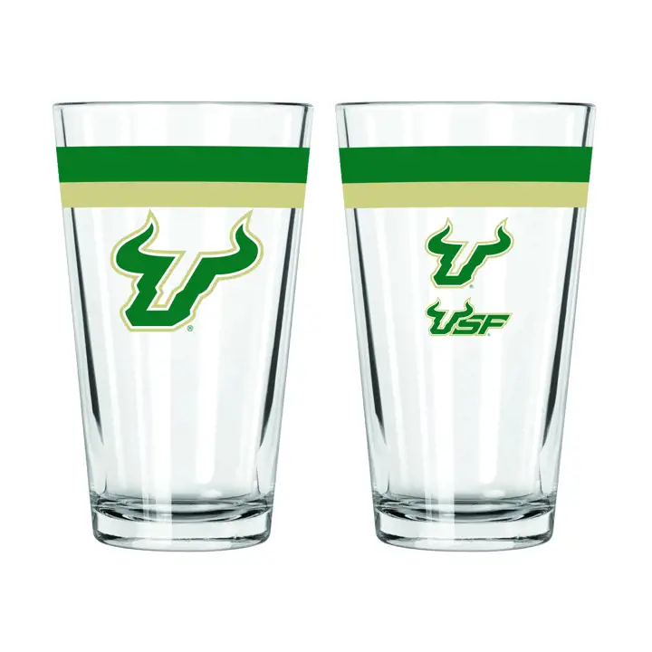 Verre à bière South Florida Bulls 16oz double bande ast