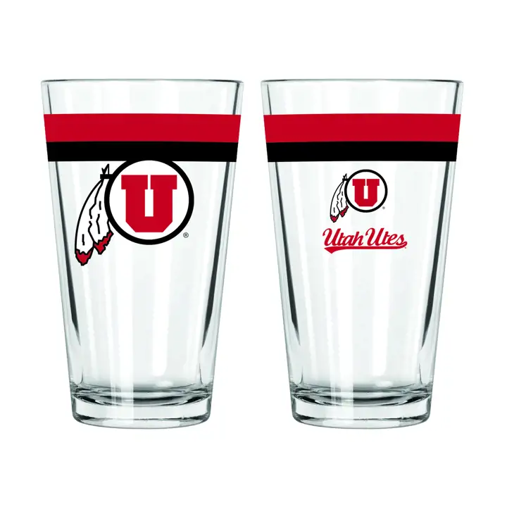 Verre à pinte de 47 cl à double bande Utah Utes