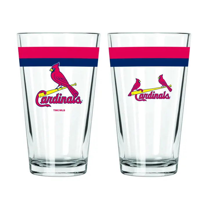 Verre à pinte à double bande de 16 oz St. Louis Cardinals