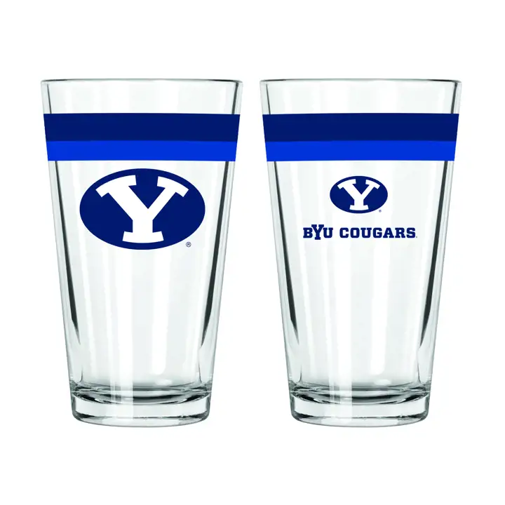 Verre à pinte à double bande BYU Cougars de 47 cl