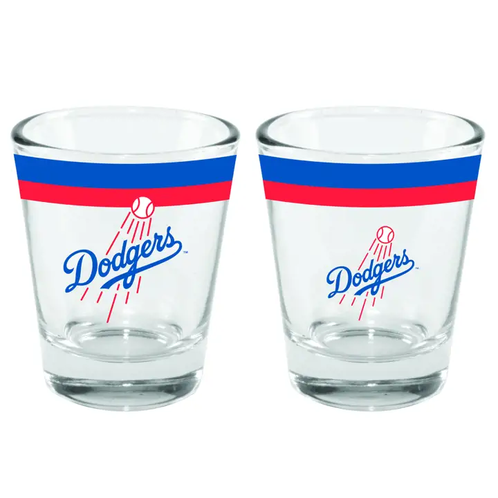 Verre à shot à double bande Los Angeles Dodgers 2 oz