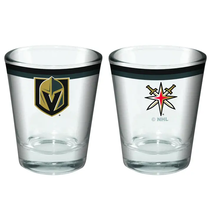 Verre à shot double bande de 2 oz Vegas Golden Knights