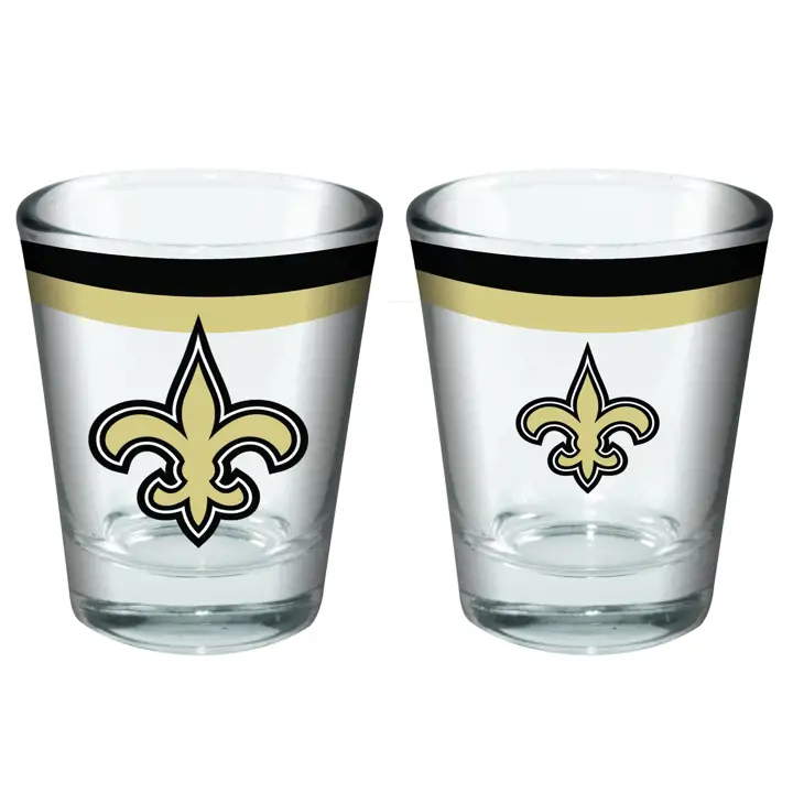 Verre à liqueur double bande de 2 oz des New Orleans Saints