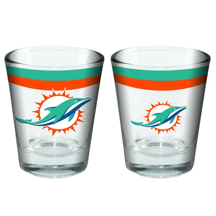 Verre à shot Miami Dolphins double bande 2oz