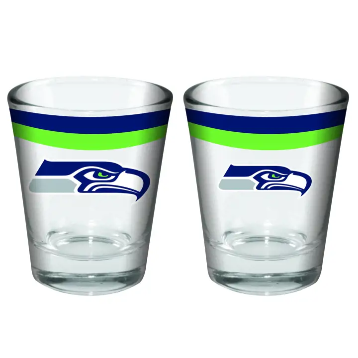 Verre à shot double bande Seattle Seahawks de 2 oz