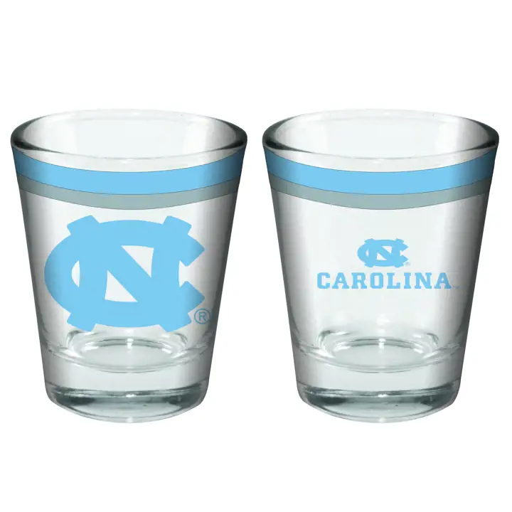 Verre à shot de 2 oz à double bande North Carolina Tar Heels