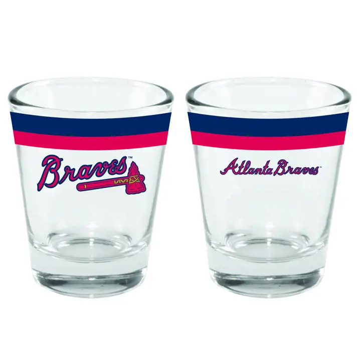 Verre à shot à double bande de 2 oz des Atlanta Braves