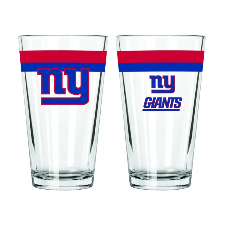 Verre à pinte à double bande de 16 oz New York Giants